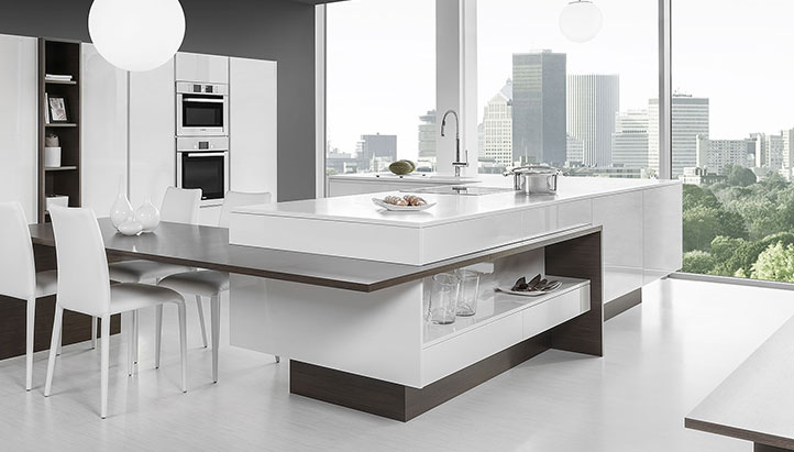 Contemporary kitchen island with seating