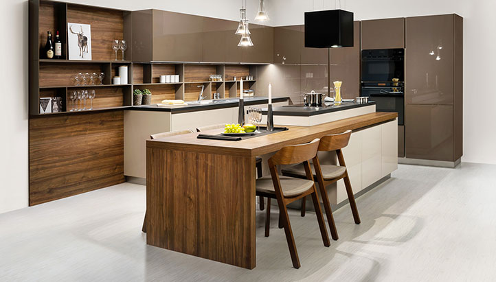 modern kitchen island with stools