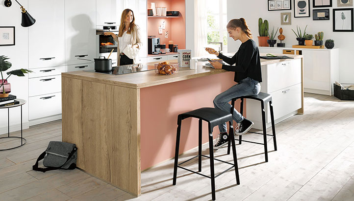 Freestanding kitchen island with seating