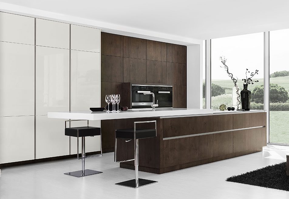 Wood Handleless Kitchen