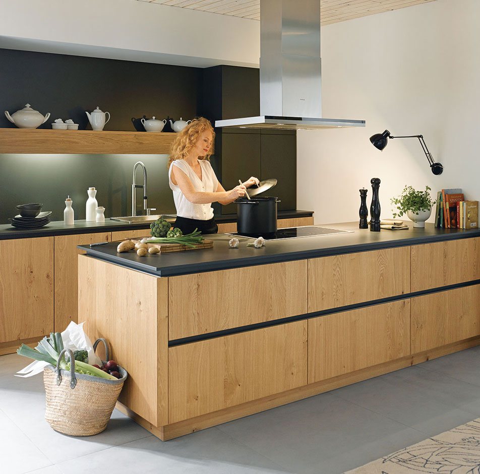 Wood Handleless Kitchen By Schuller 