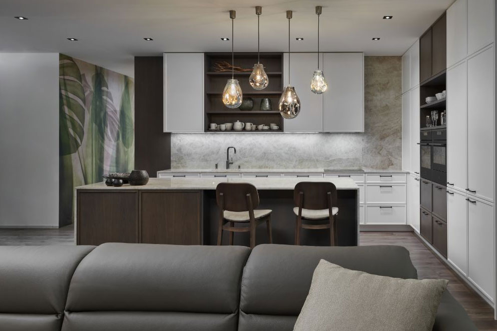 Traditional kitchen island with seating